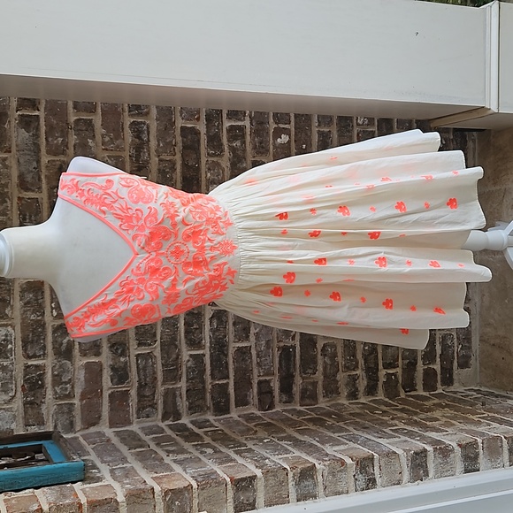 Boden Dresses & Skirts - Boden Neon Bright Fit and Flare Embroidered Dress